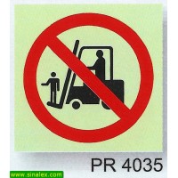 PR4035 proibido transportar pessoas empilhador