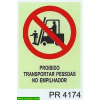 PR4174 proibido transportar pessoas empilhador