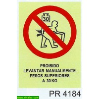 PR4184 proibido levantar manualmente pesos superiores 30 kg