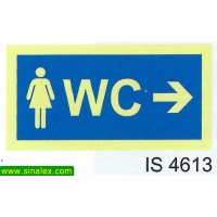 IS4613 wc feminino seta esquerda direita baixo