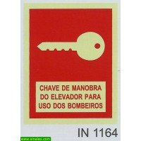 IN1164 chave de manobra do elevador para uso bombeiros