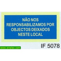 IF5078 nao nos responsabilizamos objectos deixados neste...