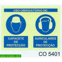 CO5401 obrigatorio capacete e auriculares proteccao