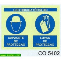 CO5402 obrigatorio capacete e luvas proteccao
