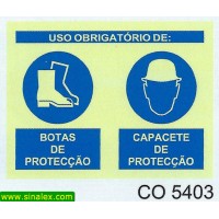 CO5403 obrigatorio capacete e botas proteccao