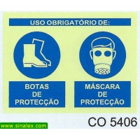 CO5406 obrigatorio mascara e botas proteccao