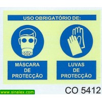 CO5412 obrigatorio mascara e luvas proteccao
