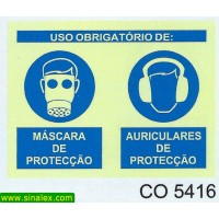 CO5416 obrigatorio mascara e auriculares proteccao