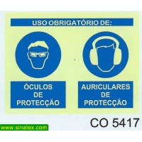 CO5417 obrigatorio auriculares e oculos proteccao