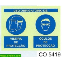 CO5419 obrigatorio viseira e oculos proteccao