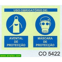 CO5422 obrigatorio avental e mascara proteccao