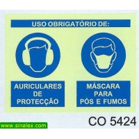 CO5424 obrigatorio auriculares e mascara proteccao