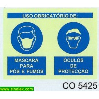 CO5425 obrigatorio oculos e mascara proteccao