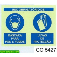 CO5427 obrigatorio mascara e luvas proteccao