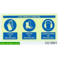 CO5501 obrigatorio luvas botas auriculares proteccao