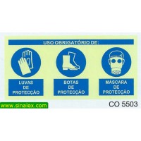 CO5503 obrigatorio luvas botas mascara proteccao