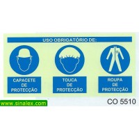 CO5510 obrigatorio capacete touca roupa proteccao