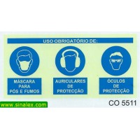 CO5511 obrigatorio mascara auricularesoculos proteccao
