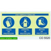 CO5520 obrigatorio luvas avental botas proteccao
