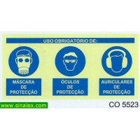 CO5523 obrigatorio mascara oculos auriculares proteccao