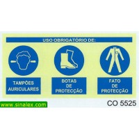 CO5525 obrigatorio tampoes botas fato proteccao