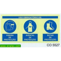 CO5527 obrigatorio viseira avental botas proteccao