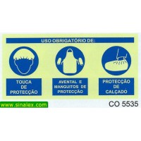 CO5535 obrigatorio touca avental calcado proteccao