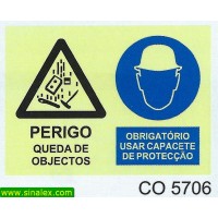 CO5706 perigo queda objectos obrigatorio capacete proteccao