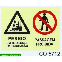 CO5712 perigo empilhadores circulacao passagem proibida