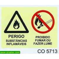 CO5713 perigo substancias inflamaveis proibido fumar...