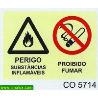 CO5714 perigo substancias inflamaveis proibido fumar