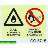 CO5715 gpl altamente inflamavel proibido fumar fazer lume