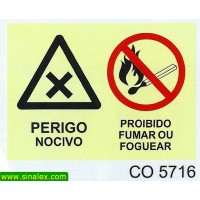 CO5716 perigo nocivo proibido fumar foguear