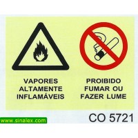 CO5721 vapores altamente inflamaveis proibido fumar fazer...