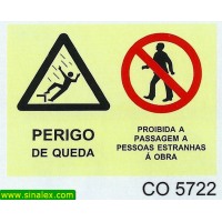 CO5722 perigo queda proibida passagem pessoas estranhas obra