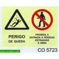 CO5723 perigo queda proibida entrada pessoas estranhas obra