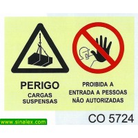 CO5724 perigo cargas suspensas proibida entrada pessoas...