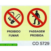 CO5729 proibido fumar passagem proibida