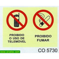CO5730 proibido uso telemovel fumar