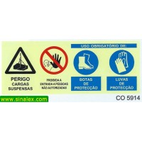 CO5914 perigo cargas suspensas proibida entrada pessoas...