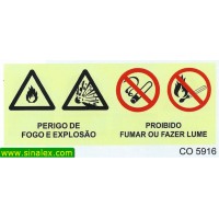 CO5916 perigo fogo explosao proibido fumar fazer lume