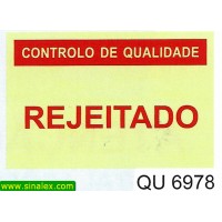 QU6978 controlo qualidade rejeitado