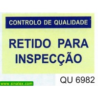 QU6982 controlo qualidade retido para inspeccao