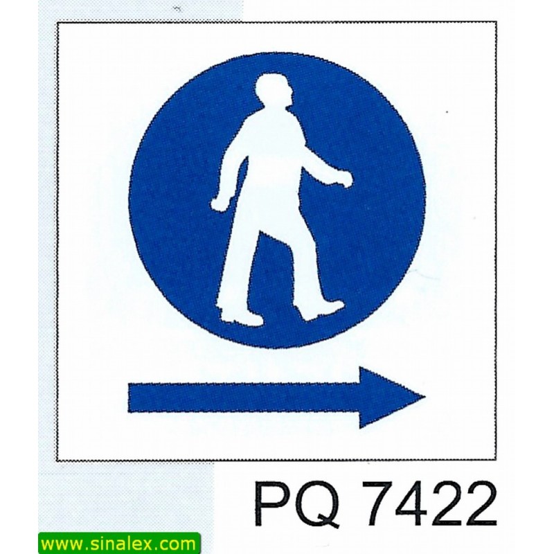 Sinal para parques de estacionamento, obrigação, Passagem obrigatória de  peões - P 44 60 - Sinalux