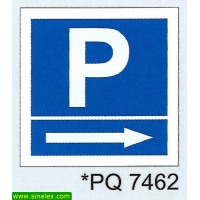 PQ7462 parque estacionamento seta direita