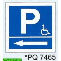 PQ7465 parque estacionamento deficientes seta esquerda