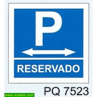 PQ7523 parque estacionamento reservado esquerda direita