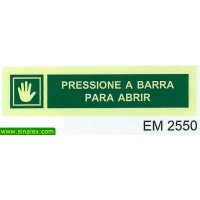 EM2550 saida emergencia pressione barra abrir