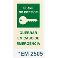 EM2505 chave no interior quebrar em caso de emergencia