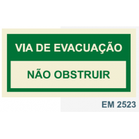 EM2523 via evacuacao nao obstruir